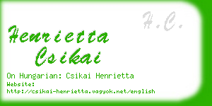 henrietta csikai business card